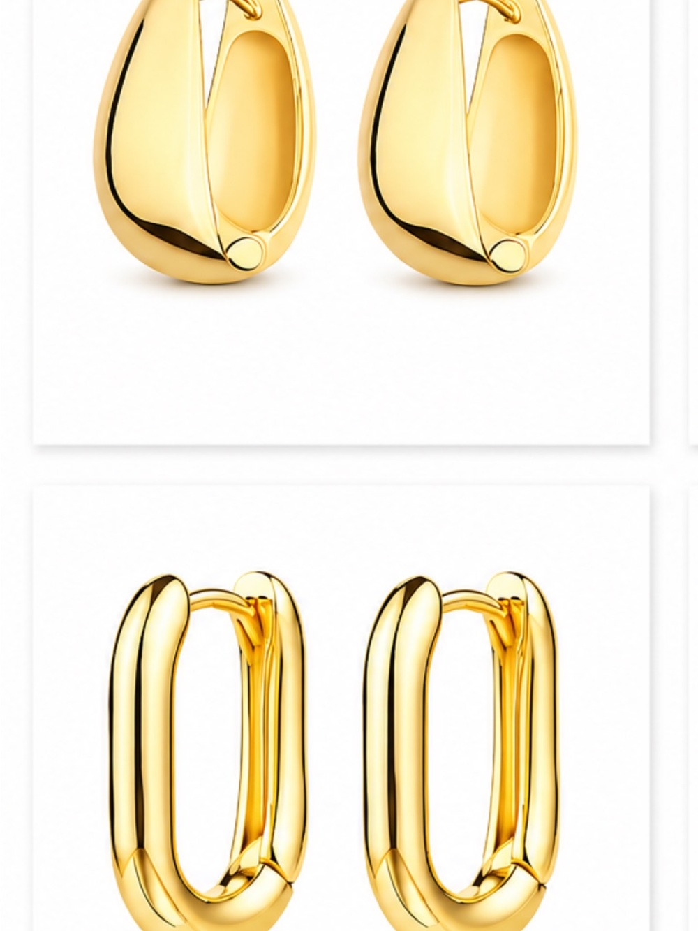 Gold Hoop Drop Earrings - Women Jewelry 14k gold plated